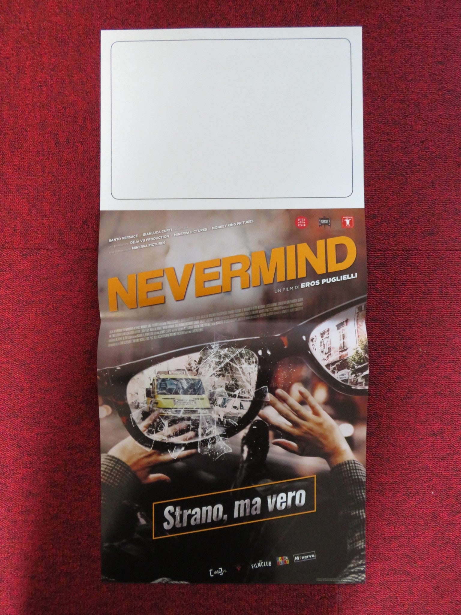 NEVERMIND ITALIAN LOCANDINA POSTER GUALTIERO BURZI CRISTIANO CALLEGARO 2018 Rendezvous Cinema Movie posters