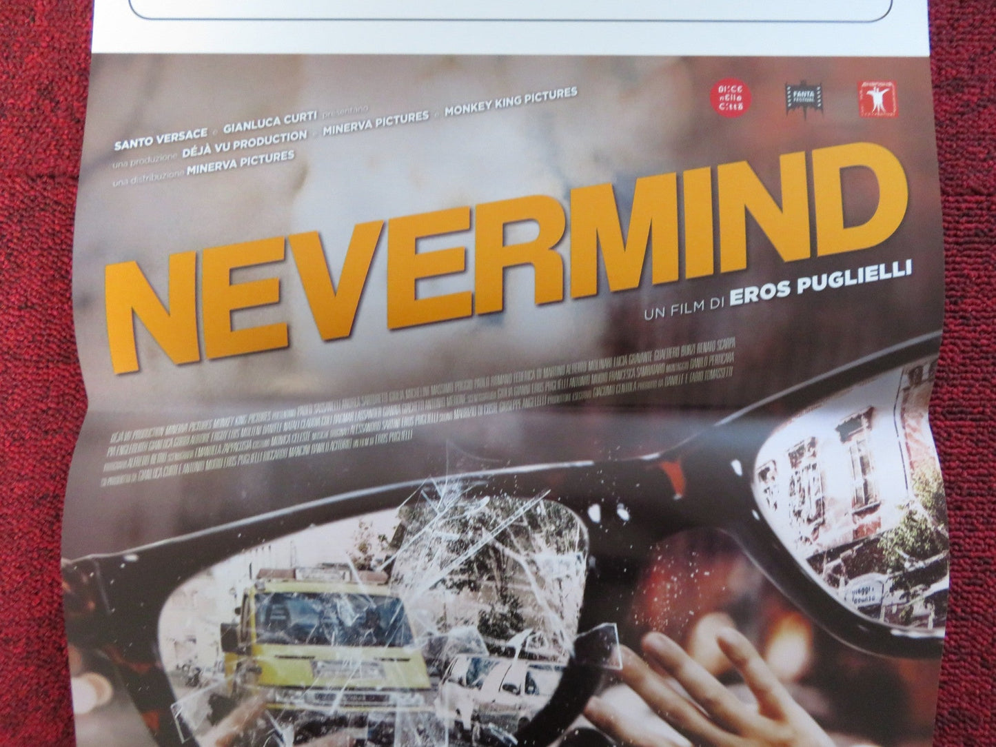NEVERMIND ITALIAN LOCANDINA POSTER GUALTIERO BURZI CRISTIANO CALLEGARO 2018 Rendezvous Cinema Movie posters