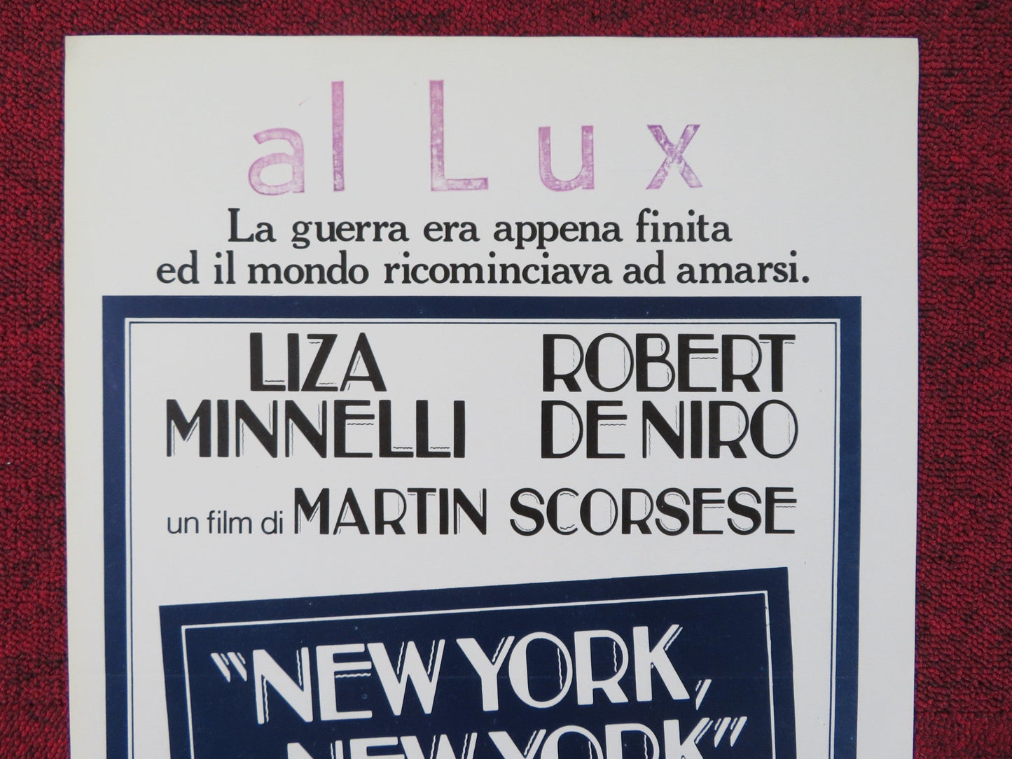 NEW YORK, NEW YORK ITALIAN LOCANDINA POSTER LIZA MINNELLI ROBERT DE NIRO 1977 Rendezvous Cinema Movie posters