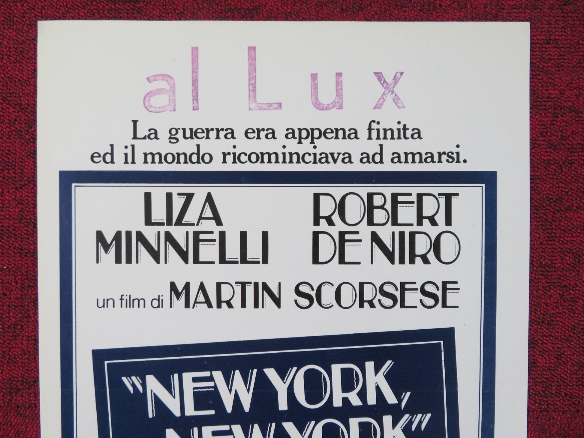 NEW YORK, NEW YORK ITALIAN LOCANDINA POSTER LIZA MINNELLI ROBERT DE NIRO 1977 Rendezvous Cinema Movie posters