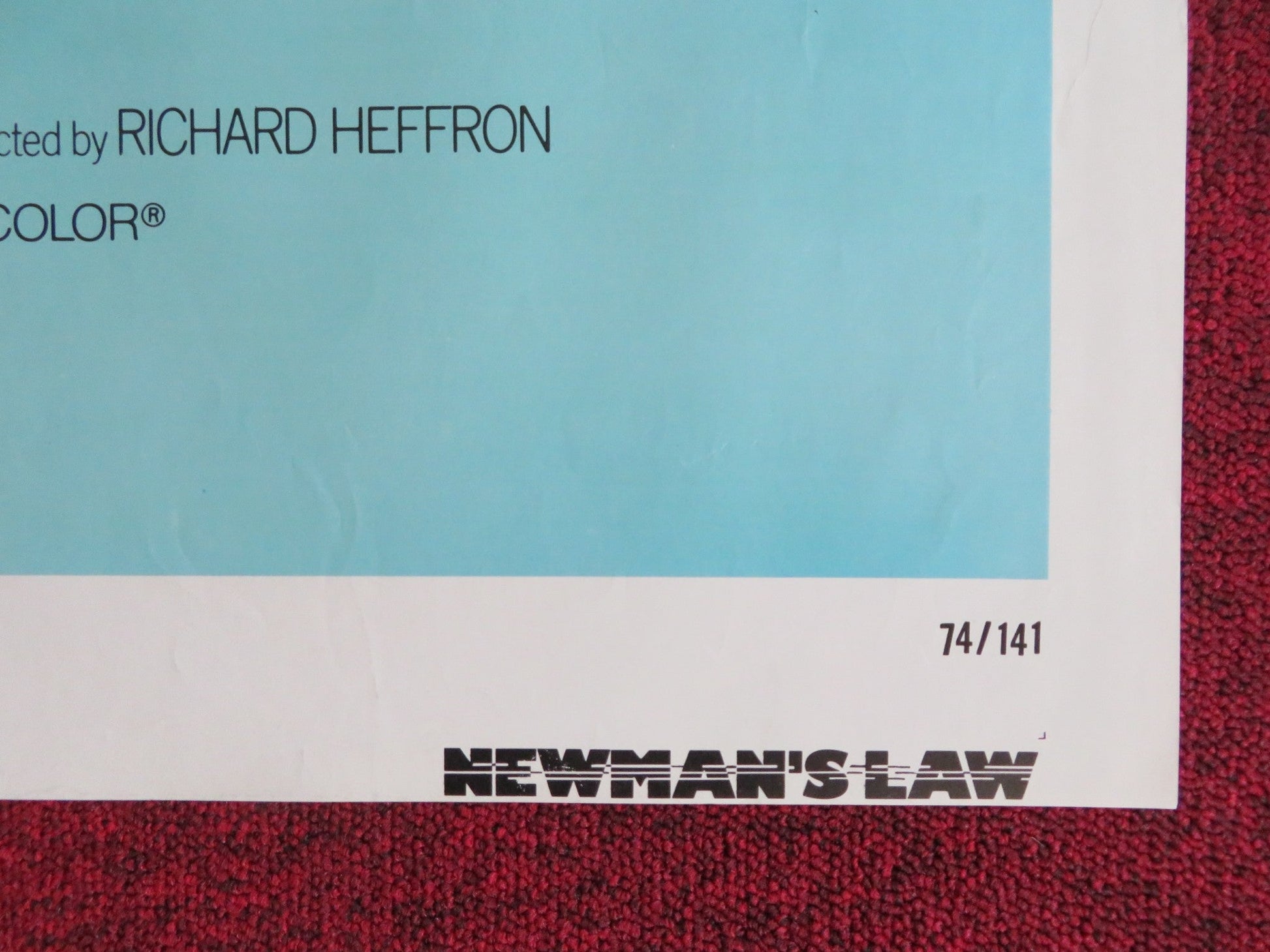 NEWMAN'S LAW FOLDED US ONE SHEET POSTER GEORGE PEPPARD ROGER ROBINSON 1974 Rendezvous Cinema Movie posters