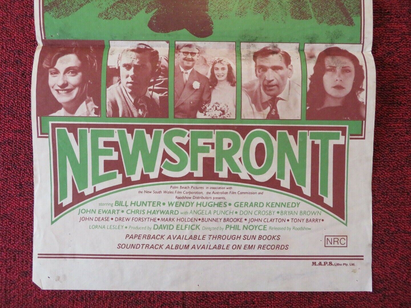 NEWSFRONT FOLDED AUSTRALIAN DAYBILL POSTER Bill Hunter Wendy Hughes 1978 Movie posters