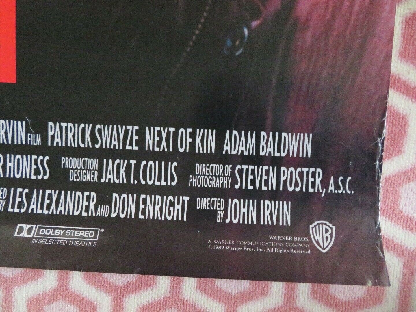 NEXT OF KIN ONE SHEET ROLLED POSTER PATRICK SWAYZE 1989 Movie posters