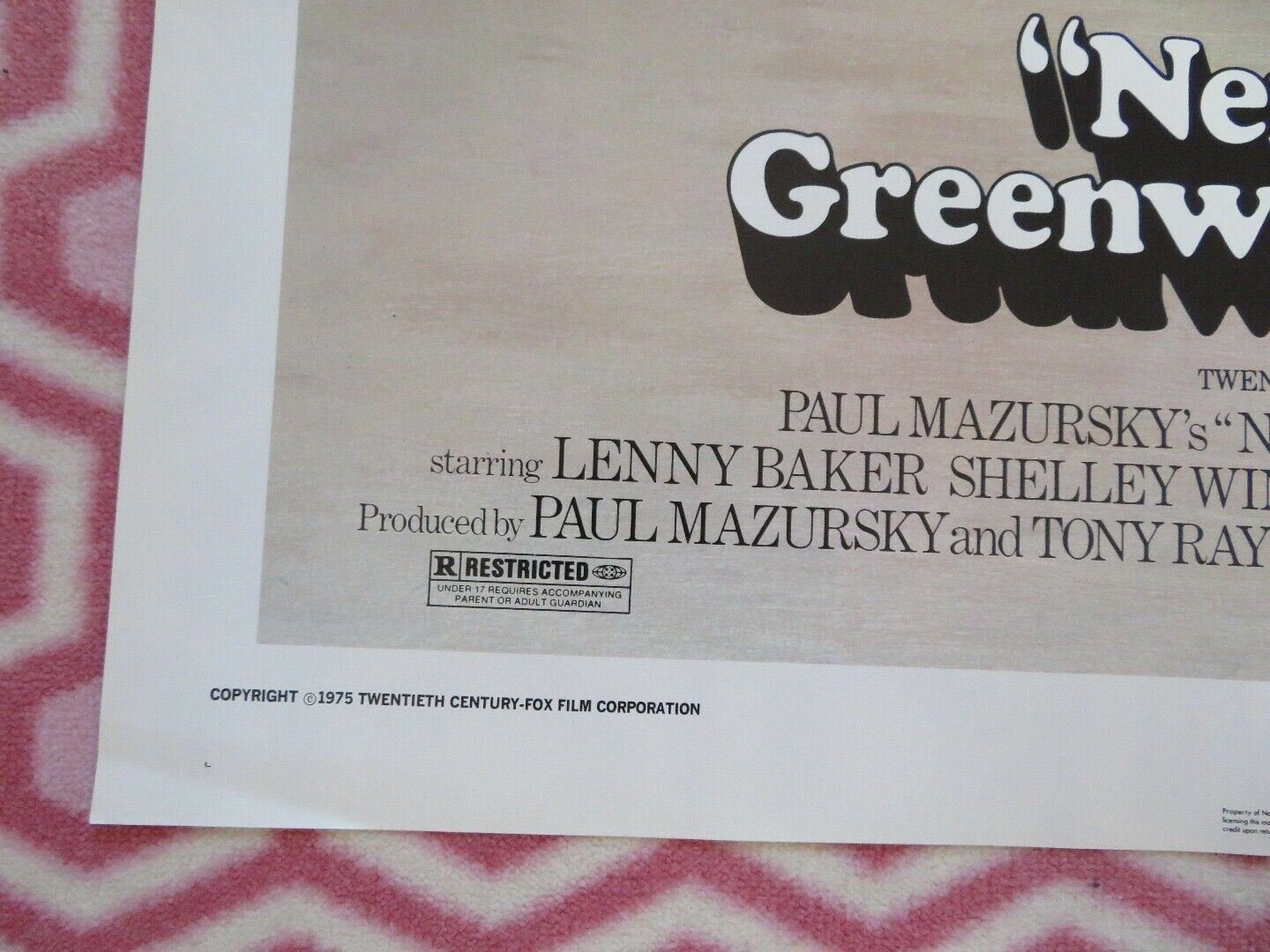 NEXT STOP GREENWICH VILLAGE STYLE B US ONE SHEET POSTER L BAKER S WINTERS 1975 Movie posters