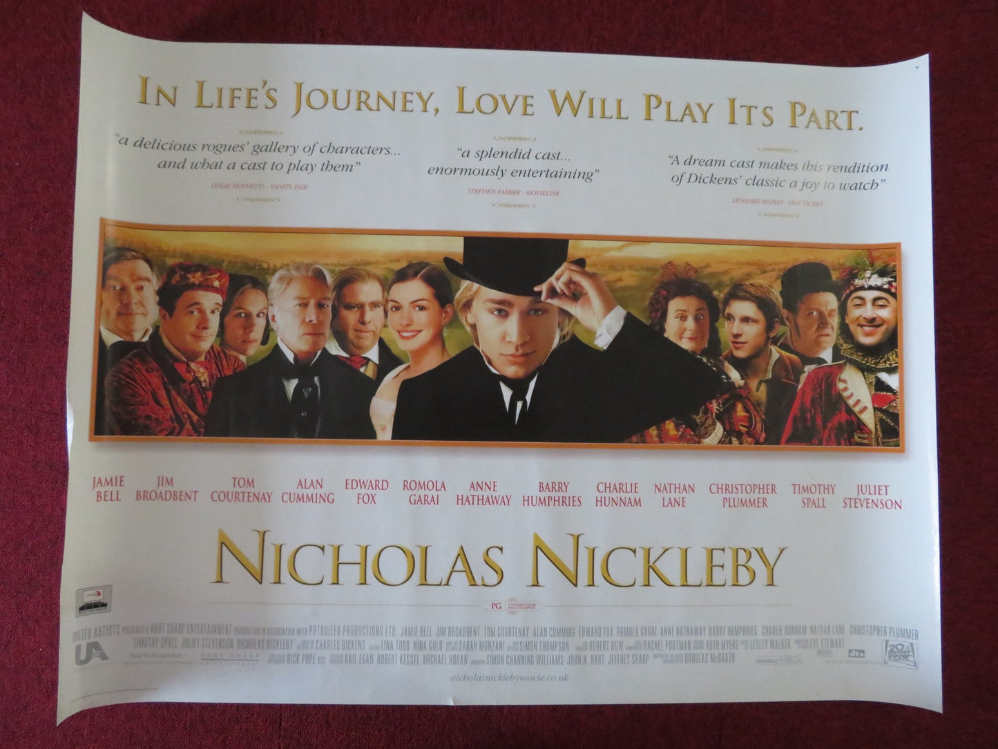 NICHOLAS NICKLEBY UK QUAD (30"x 40") ROLLED POSTER JAMIE BELL C. PLUMMER 2002 Rendezvous Cinema Movie posters