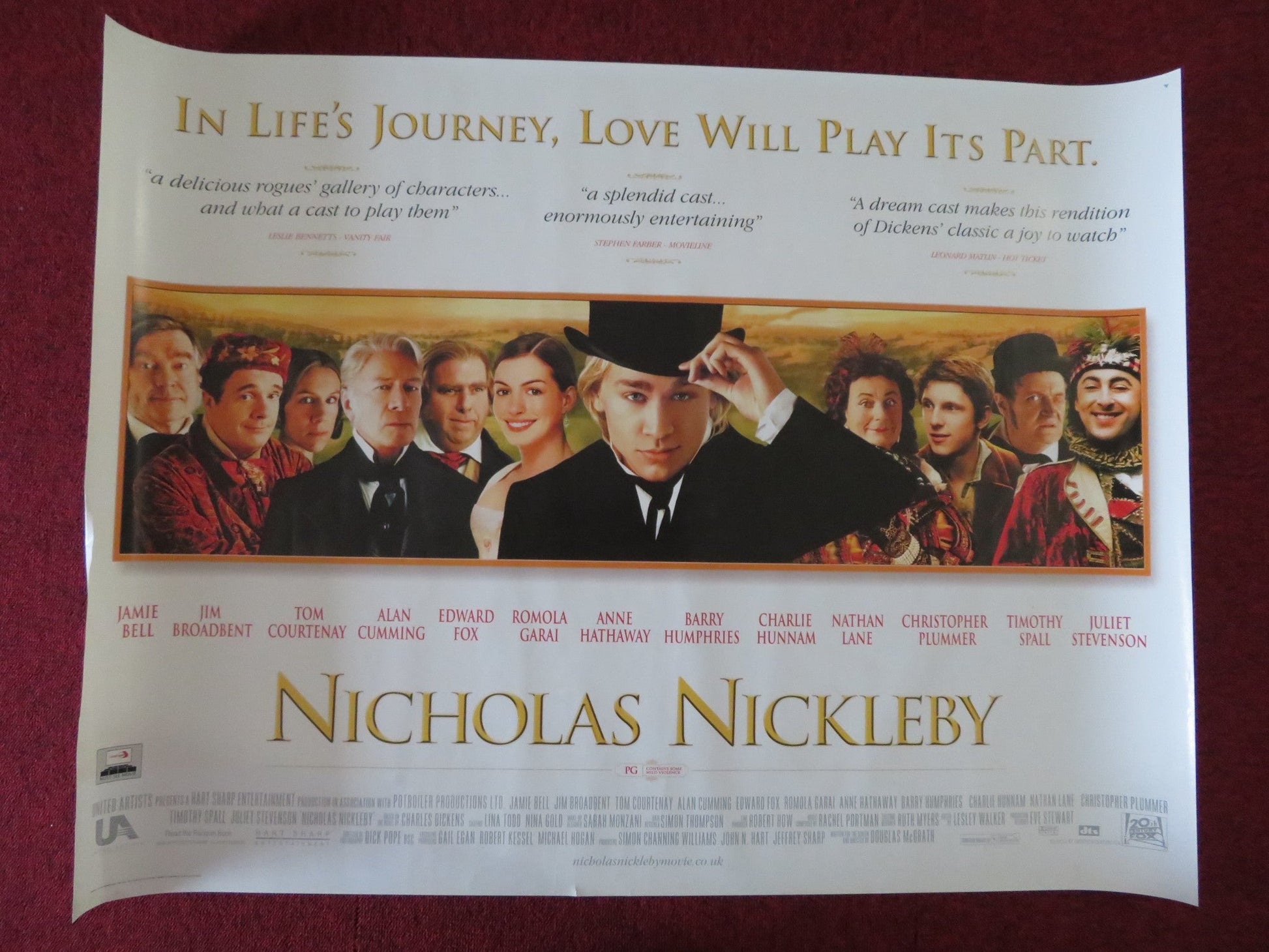 NICHOLAS NICKLEBY UK QUAD (30"x 40") ROLLED POSTER JAMIE BELL C. PLUMMER 2002 Rendezvous Cinema Movie posters