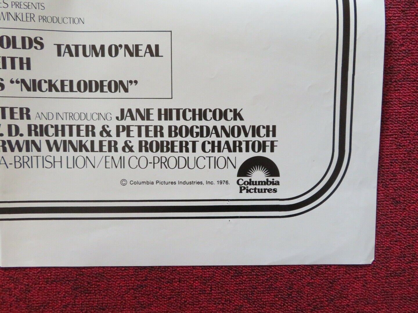 NICKELODEON FOLDED US ONE SHEET POSTER BRIAN KEITH BURT REYNOLDS 1976 - Rendezvous Cinema