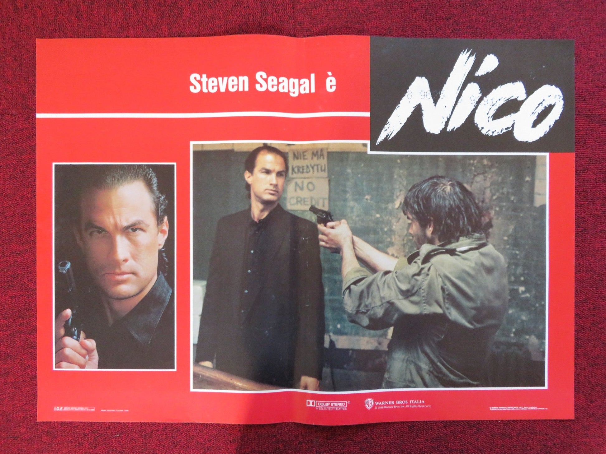 NICO / ABOVE THE LAW - A ITALIAN FOTOBUSTA POSTER STEVEN SEGAL PAM GRIER 1988 Rendezvous Cinema Movie posters