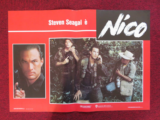 NICO / ABOVE THE LAW - B ITALIAN FOTOBUSTA POSTER STEVEN SEGAL PAM GRIER 1988 Rendezvous Cinema Movie posters