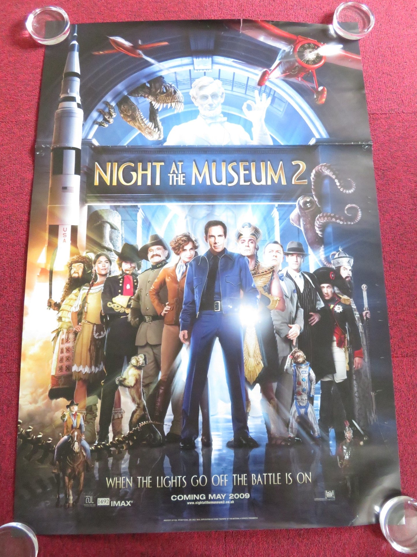 NIGHT AT THE MUSEUM 2: BATTLE OF THE SMITHSONIAN US ONE SHEET ROLLED POSTER 2009 Rendezvous Cinema Movie posters