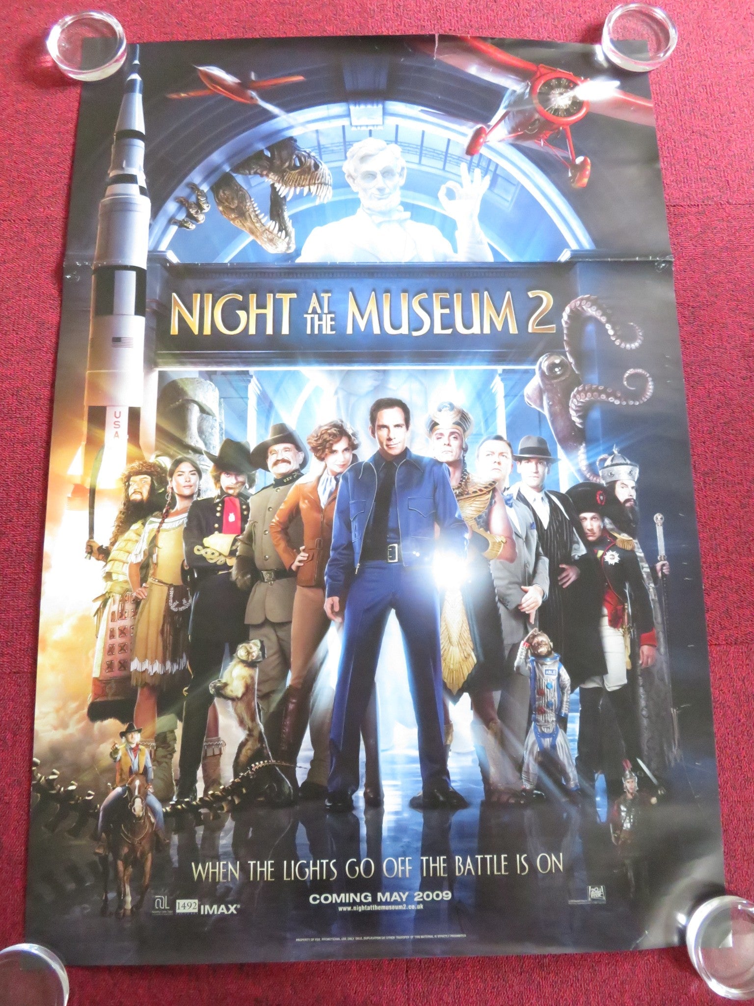 NIGHT AT THE MUSEUM 2: BATTLE OF THE SMITHSONIAN US ONE SHEET ROLLED POSTER 2009 Rendezvous Cinema Movie posters