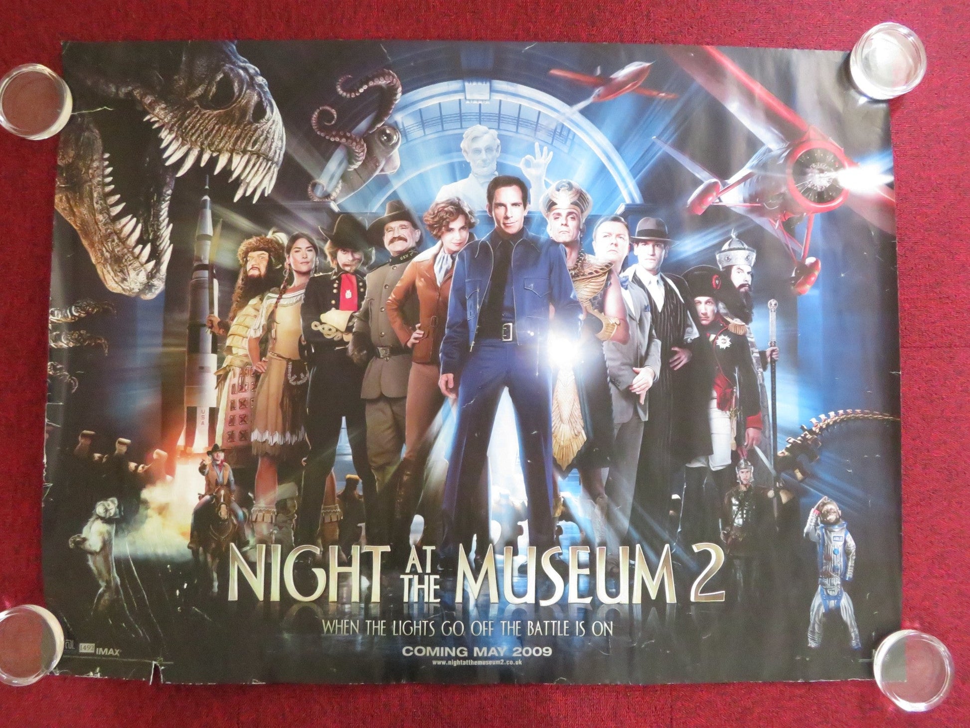 NIGHT AT THE MUSEUM 2: BATTLE OF THE... UK QUAD (30"x 40") ROLLED POSTER 2009 Rendezvous Cinema Movie posters