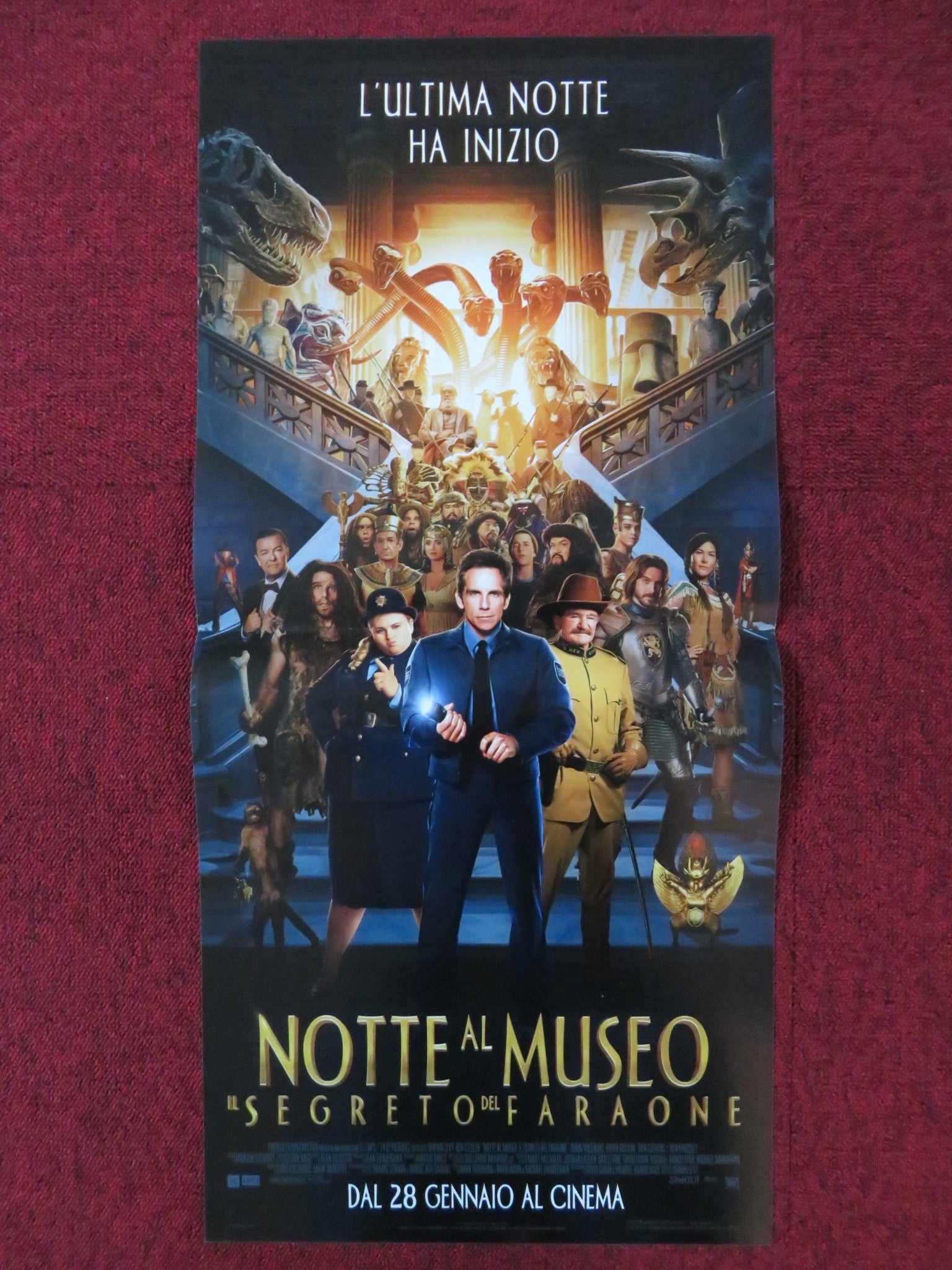 NIGHT AT THE MUSEUM 3 ITALIAN LOCANDINA POSTER BEN STILLER ROBIN WILLIAMS 2014 Rendezvous Cinema Movie posters