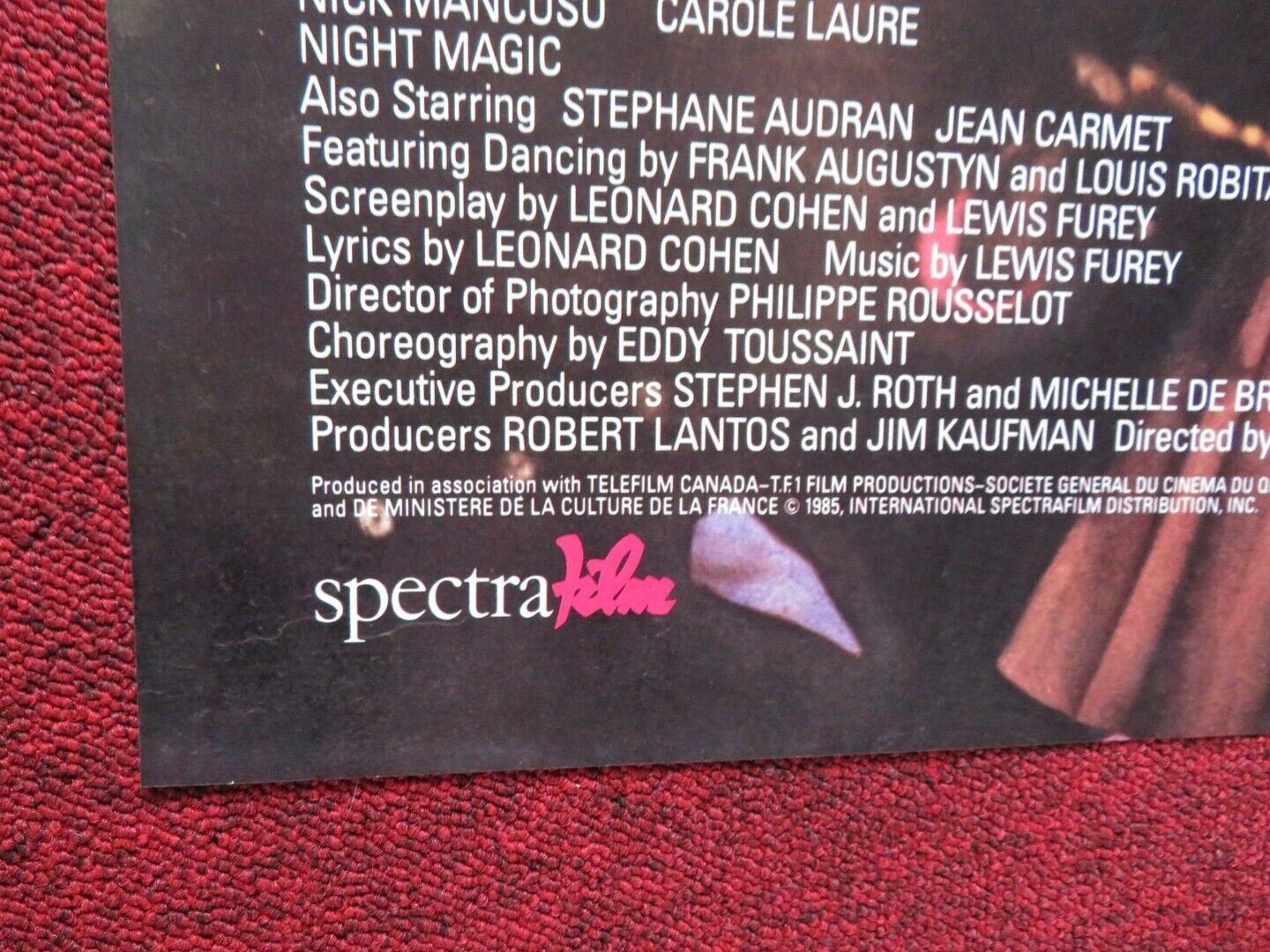 NIGHT MAGIC FOLDED US ONE SHEET POSTER CAROLE LAURE NICK MANCUSO 1985 - Rendezvous Cinema