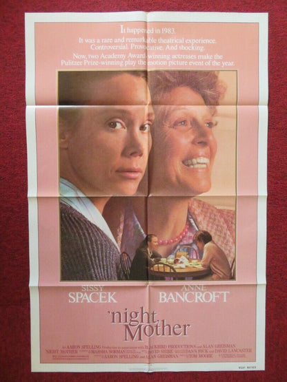 NIGHT MOTHER FOLDED US ONE SHEET POSTER SISSY SPACEK ANNE BANCROFT 1986 Movie posters