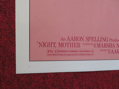NIGHT MOTHER FOLDED US ONE SHEET POSTER SISSY SPACEK ANNE BANCROFT 1986 Movie posters