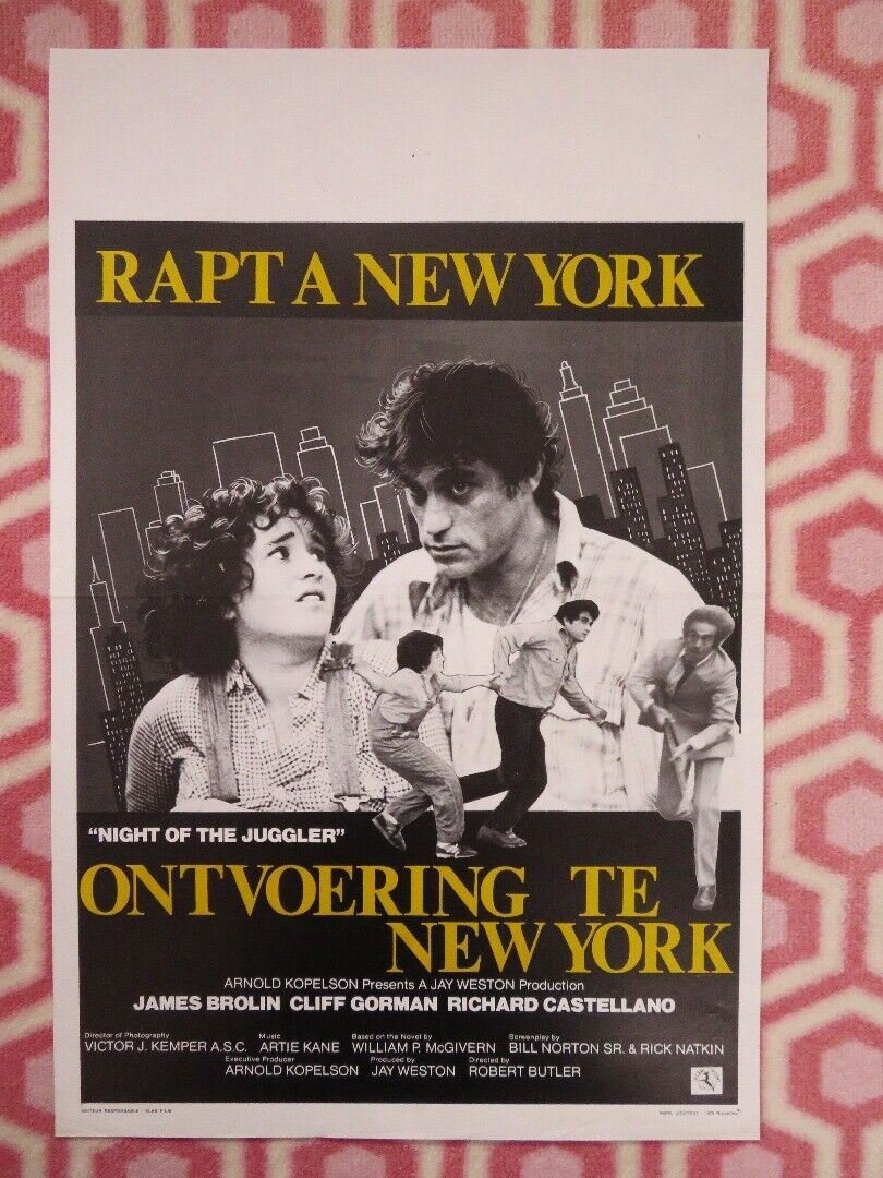 NIGHT OF THE JUGGLER BELGIUM (21"x14") POSTER JAMES BROLIN CLIFF GORMAN 1980 Movie posters