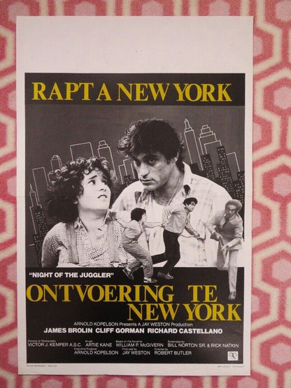 NIGHT OF THE JUGGLER BELGIUM (21"x14") POSTER JAMES BROLIN CLIFF GORMAN 1980 Movie posters