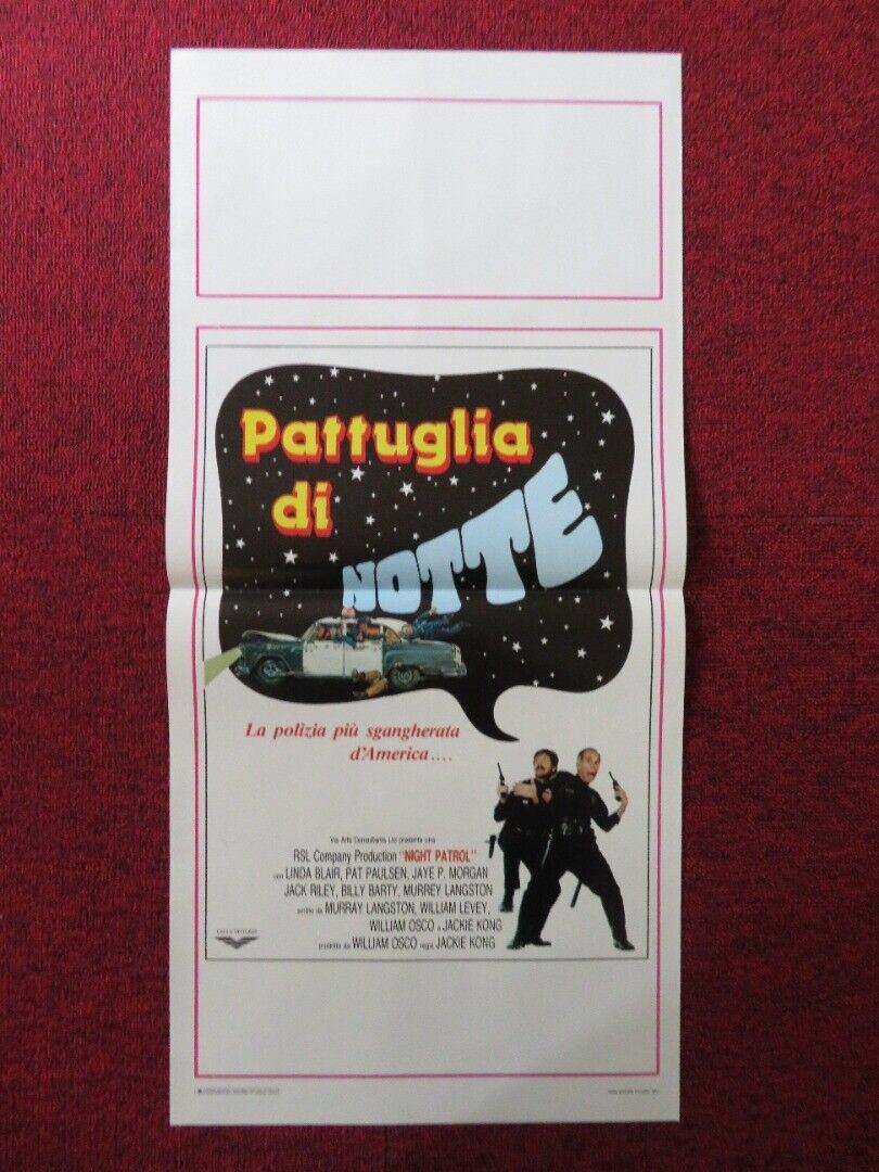 NIGHT PATROL ITALIAN LOCANDINA (27.5"x13") POSTER JACKIE KONG LINDA BLAIR 1987 Rendezvous Cinema Movie posters