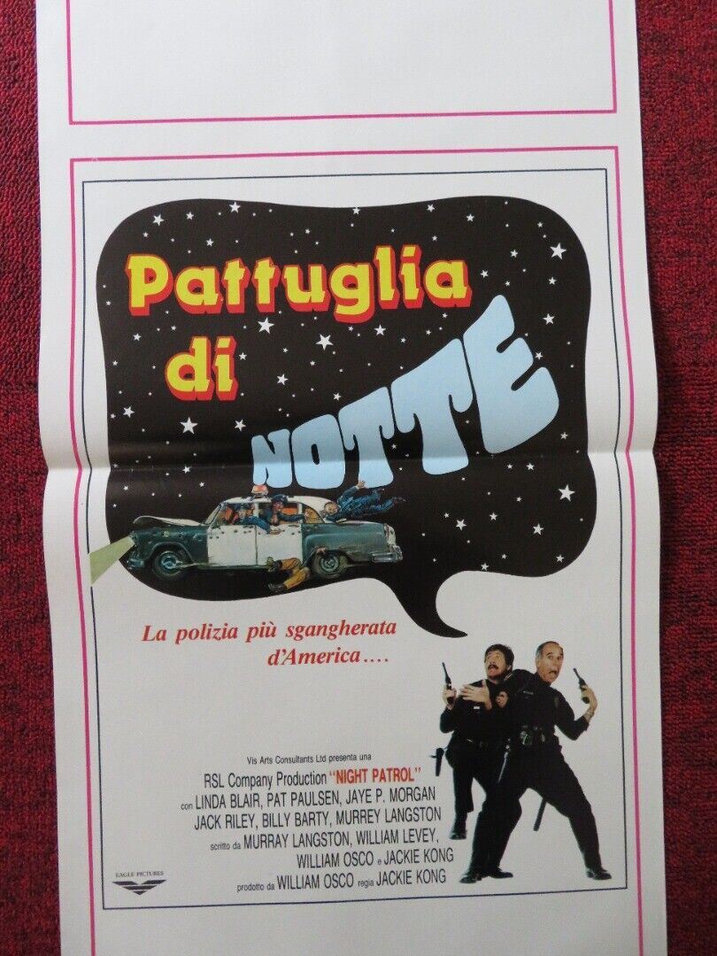 NIGHT PATROL ITALIAN LOCANDINA (27.5"x13") POSTER JACKIE KONG LINDA BLAIR 1987 Rendezvous Cinema Movie posters