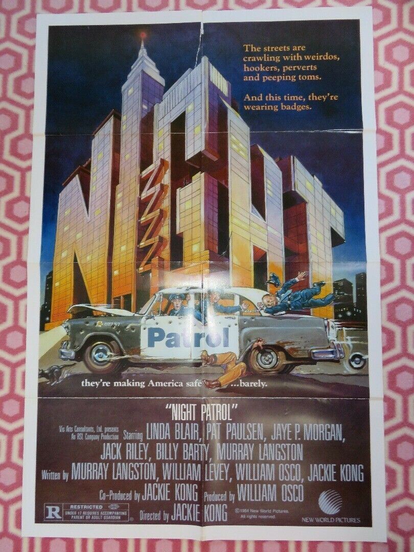 NIGHT PATROL US ONE SHEET POSTER LINDA BLAIR PAT PAULSEN 1984 Movie posters