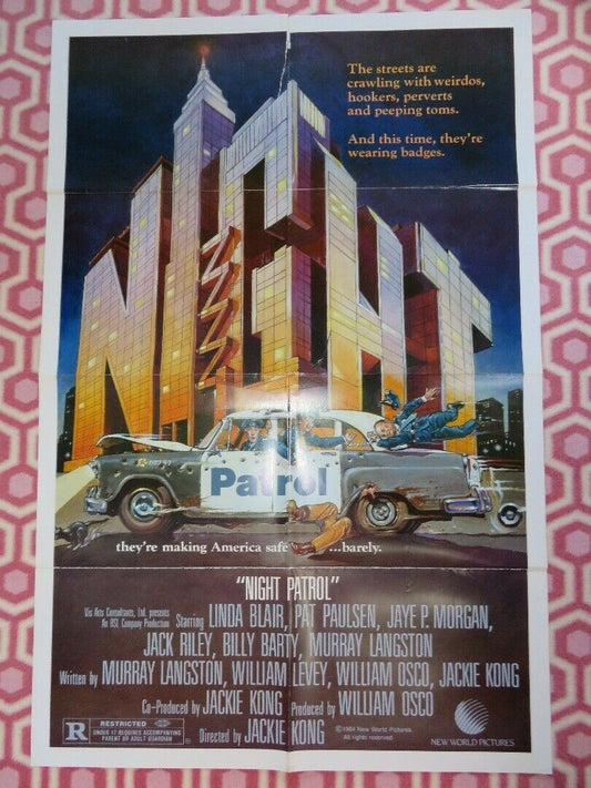 NIGHT PATROL US ONE SHEET POSTER LINDA BLAIR PAT PAULSEN 1984 Movie posters