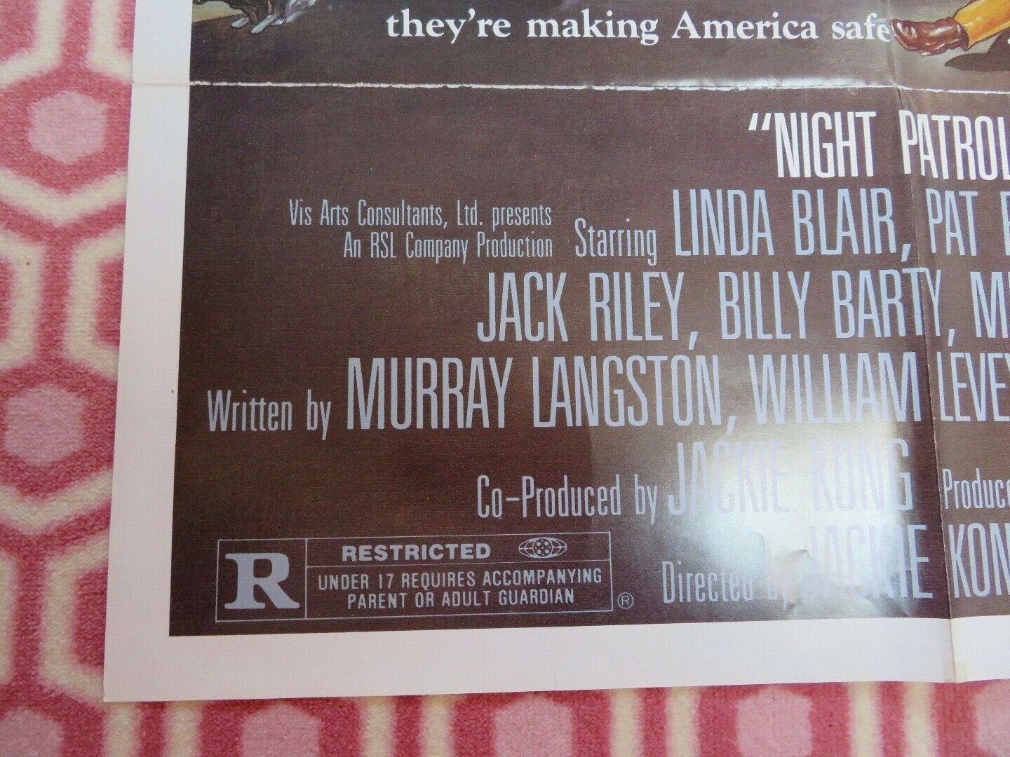 NIGHT PATROL US ONE SHEET POSTER LINDA BLAIR PAT PAULSEN 1984 Movie posters