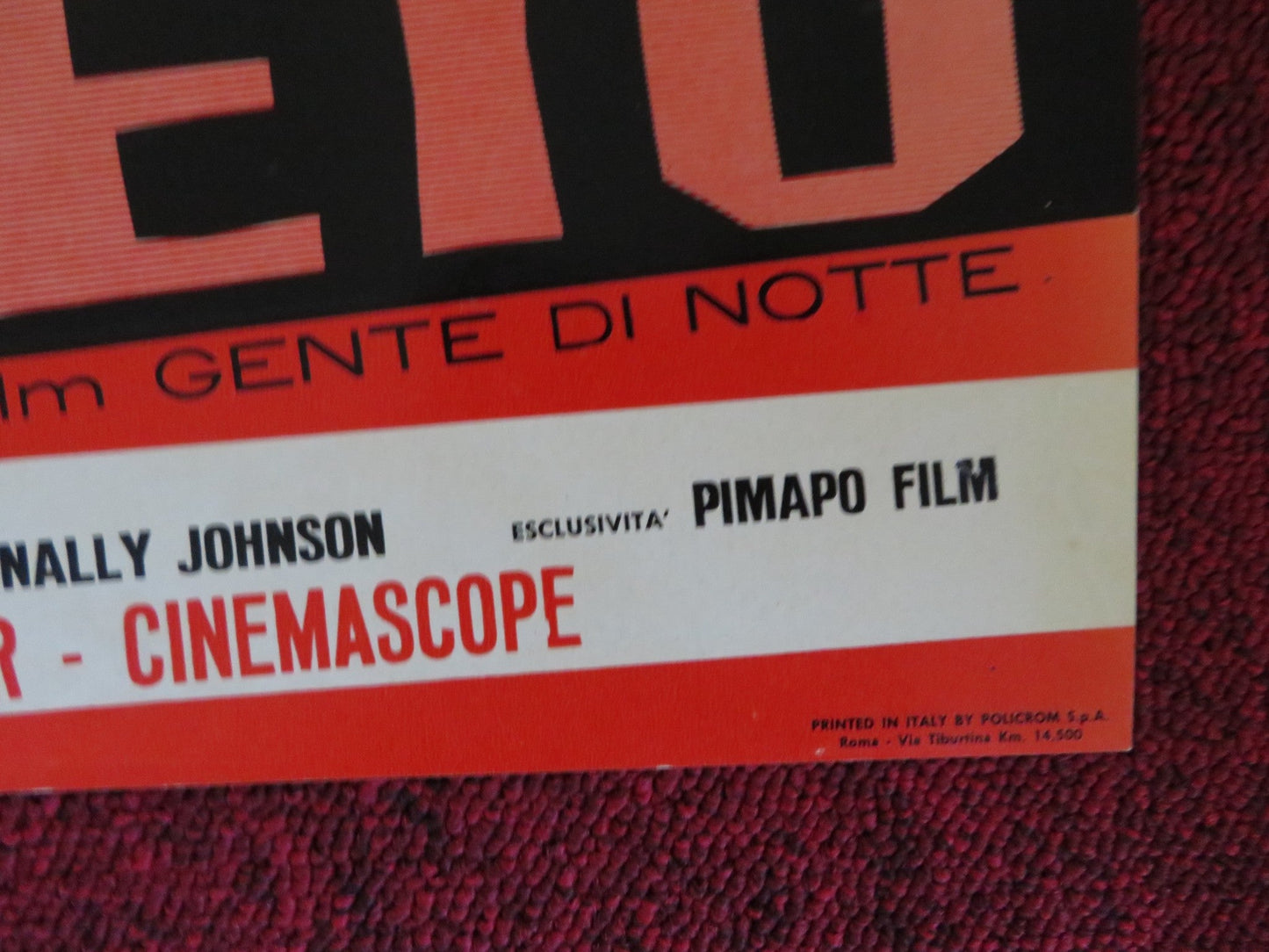 NIGHT PEOPLE - C ITALIAN FOTOBUSTA POSTER GREGORY PECK BRODERICK CRAWFORD 1954 Rendezvous Cinema Movie posters