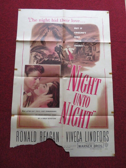 NIGHT UNTO NIGHT FOLDED US ONE SHEET POSTER RONALD REGAN VIVECA LINDFORS 1949 Movie posters