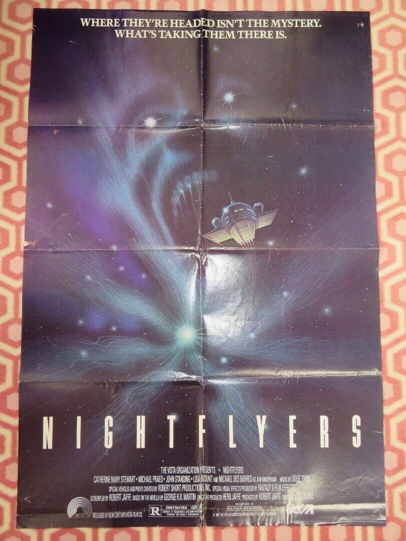 NIGHTFLYER FOLDED US ONE SHEET POSTER MICHAEL PRAED JOHN STANDING 1987 Movie posters
