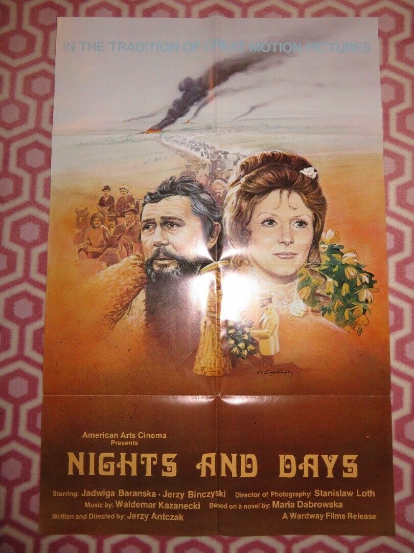 NIGHTS AND DAYS/ Noce i dnie (34"x22.5")FOLDED US ONE SHEET POSTER J ANTCZAK '75 Movie posters