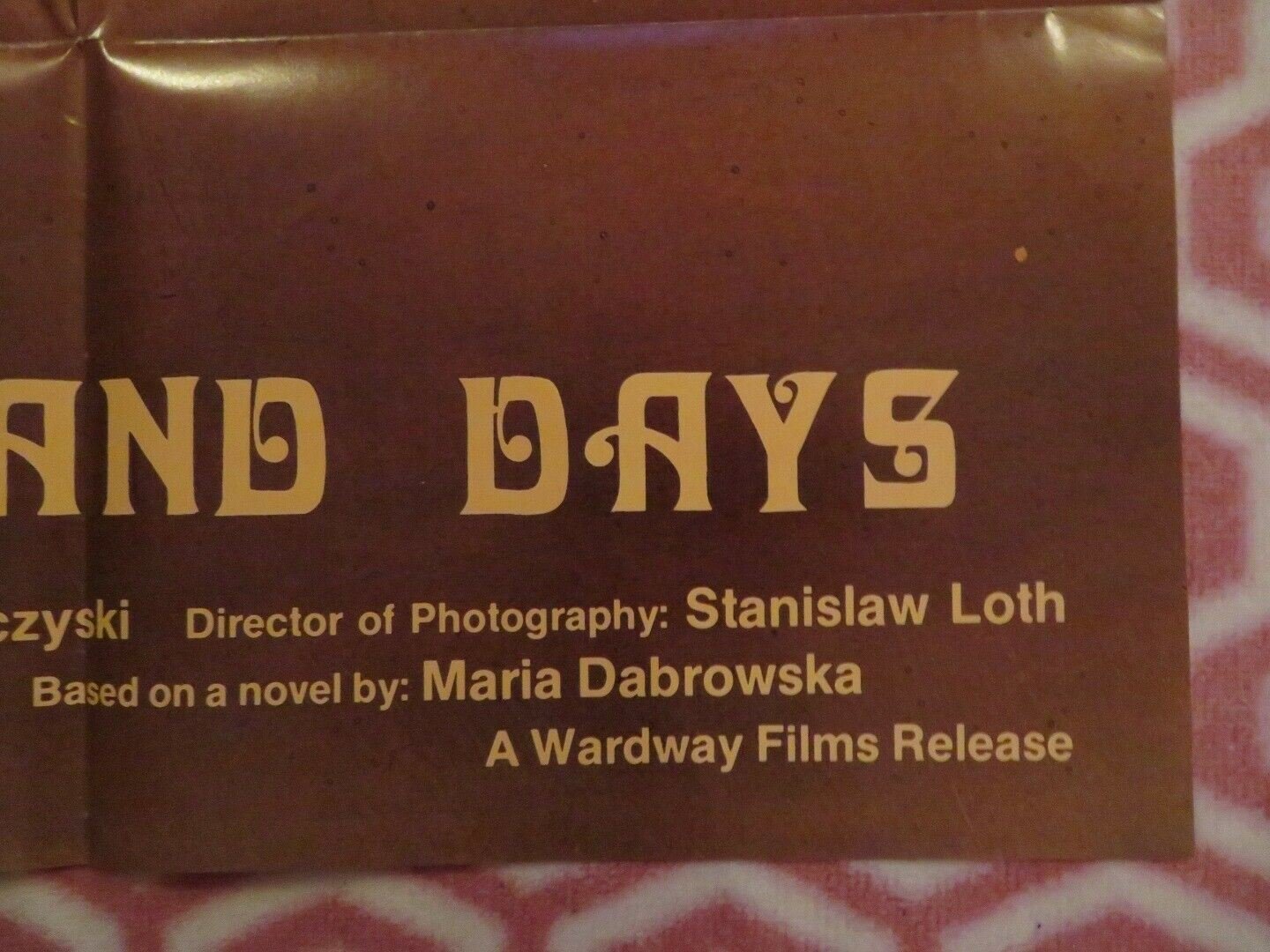 NIGHTS AND DAYS/ Noce i dnie (34"x22.5")FOLDED US ONE SHEET POSTER J ANTCZAK '75 Movie posters