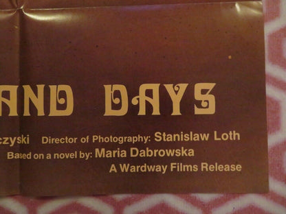 NIGHTS AND DAYS/ Noce i dnie (34"x22.5")FOLDED US ONE SHEET POSTER J ANTCZAK '75 Movie posters