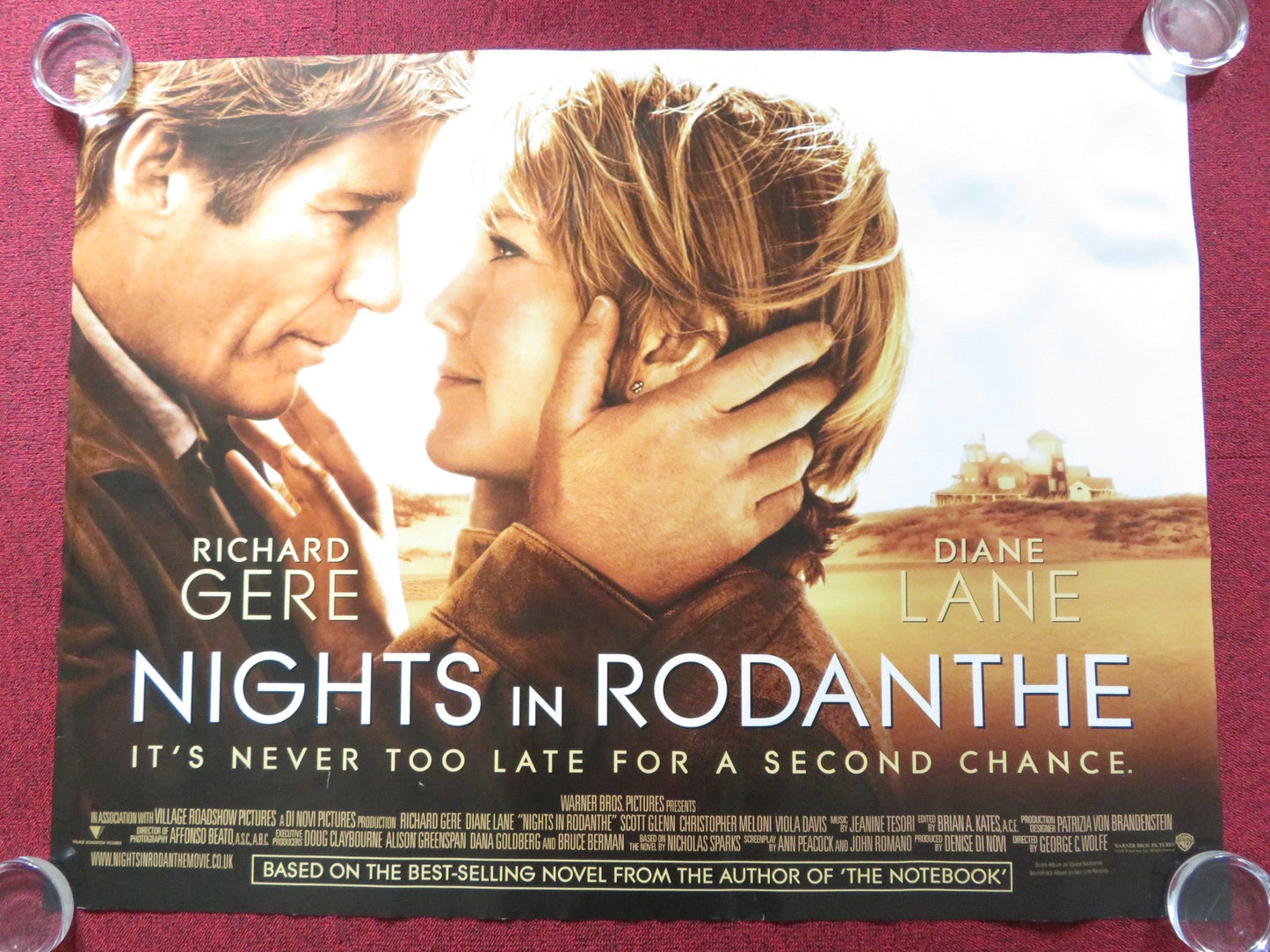 NIGHTS IN RODANTHE UK QUAD ROLLED POSTER RICHARD GERE DIANE LANE 2008 Rendezvous Cinema Movie posters