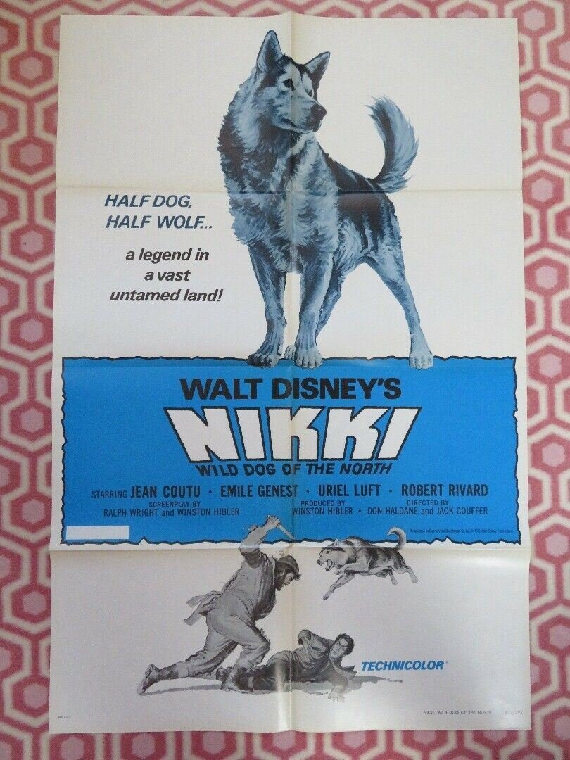 NIKKI, WILD DOG OF THE NORTH 1961/ R72 US ONE SHEET POSTER DISNEY Movie posters