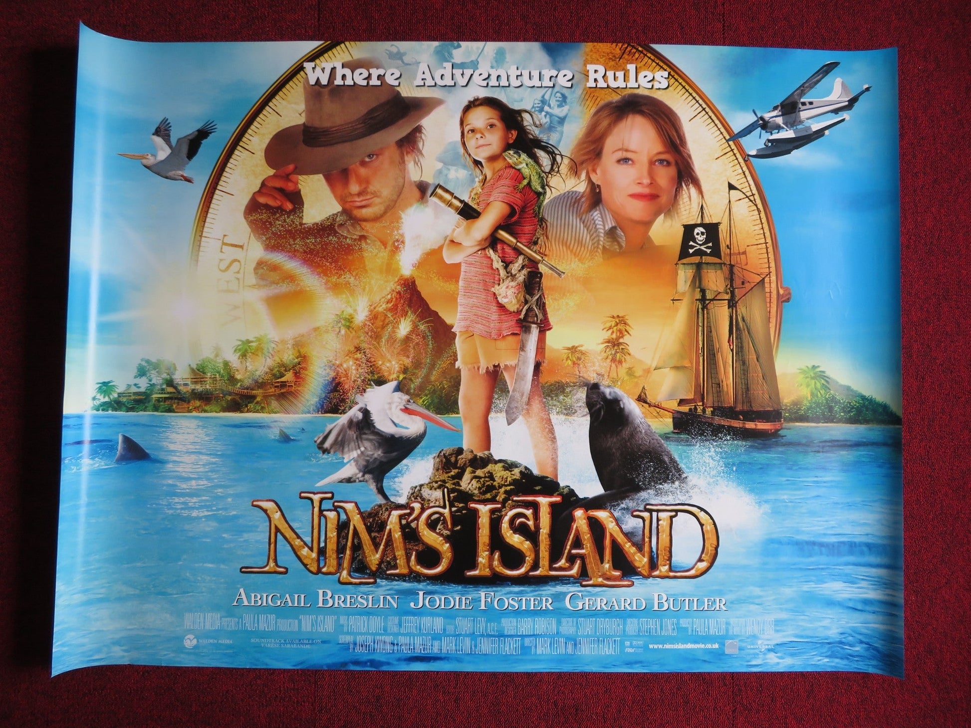 NIM'S ISLAND UK QUAD (30"x 40") ROLLED POSTER JODIE FOSTER ABIGAIL BRESLIN 2008 Rendezvous Cinema Movie posters