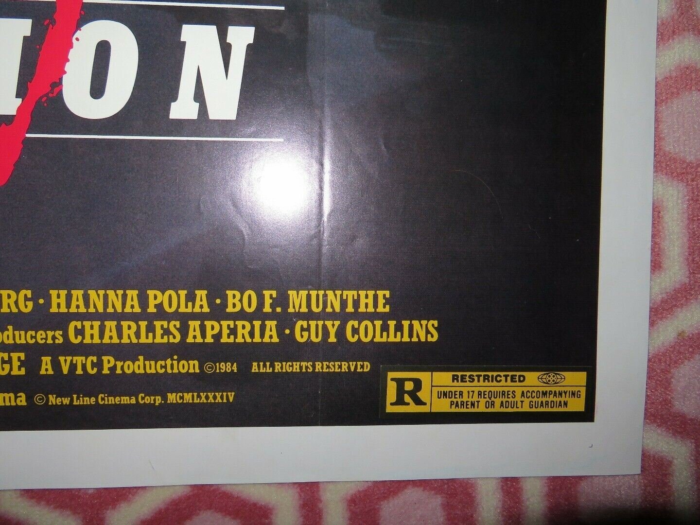 NINJA MISSION FOLDED US ONE SHEET POSTER CHRISTOPHER KOHLBERG HANNA POLA 1984 Movie posters