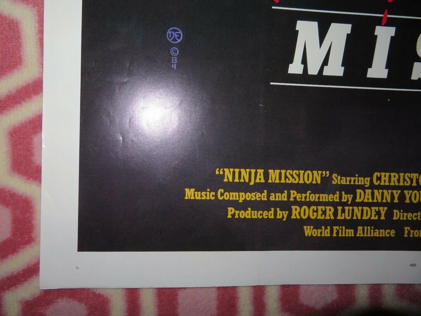 NINJA MISSION FOLDED US ONE SHEET POSTER CHRISTOPHER KOHLBERG HANNA POLA 1984 Movie posters