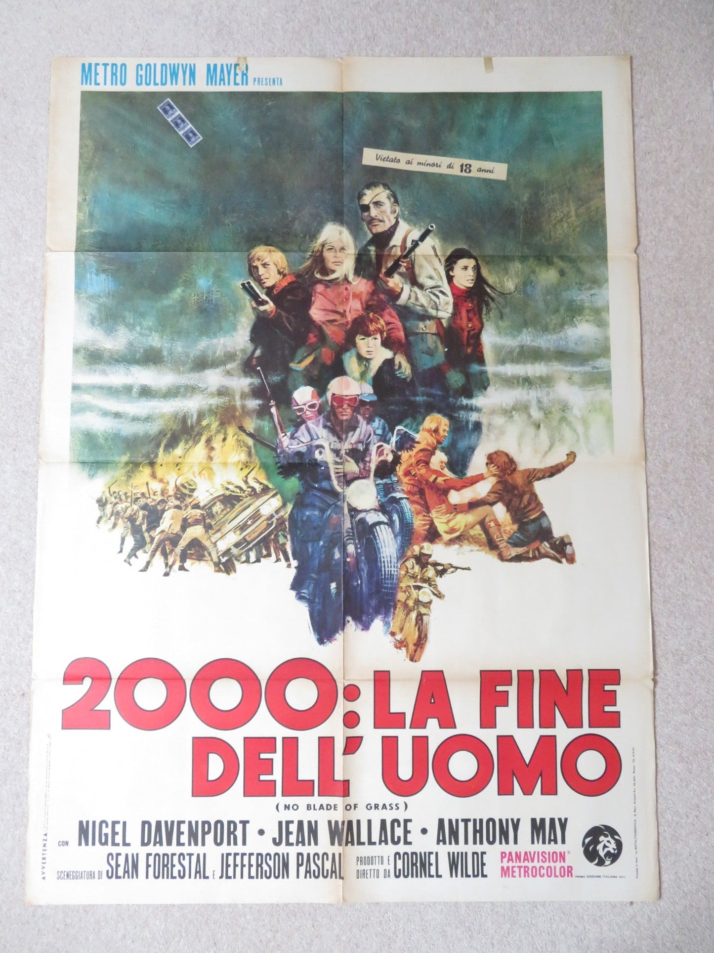 NO BLADE OF GRASS ITALIAN 2 FOGLIO POSTER NIGEL DAVENPORT JEAN WALLACE 1970 Rendezvous Cinema Movie posters
