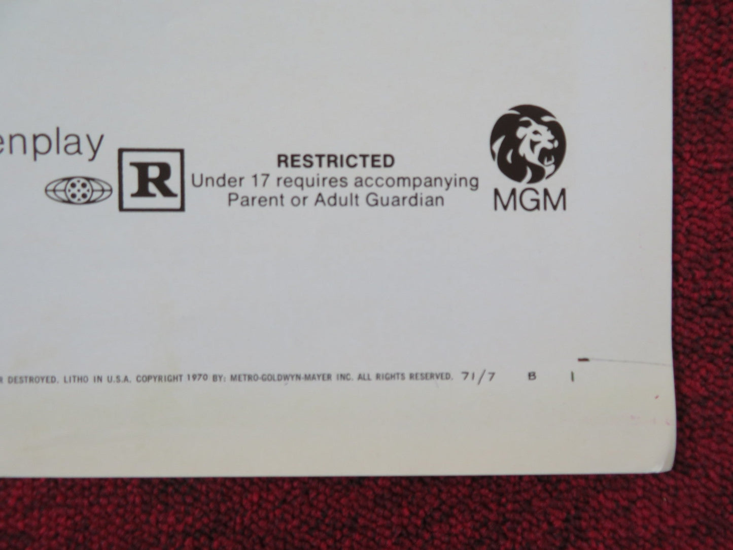 NO BLADE OF GRASS - STYLE B FOLDED US ONE SHEET POSTER NIGEL DAVENPORT 1971 Rendezvous Cinema Movie posters