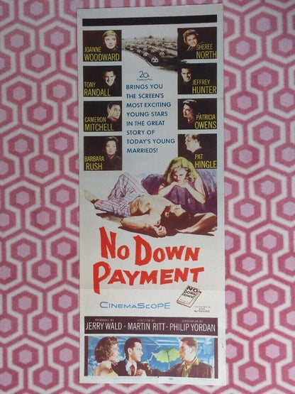 NO DOWN PAYMENT US INSERT (14"x 36") POSTER JOANNE WOODWARD SHEREE NORTH 1957 Movie posters