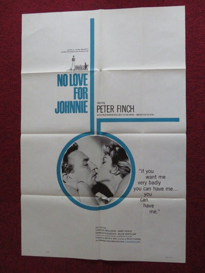 NO LOVE FOR JOHNNIE FOLDED US ONE SHEET POSTER PETER FINCH STANLEY HOLLOWAY '61 Movie posters