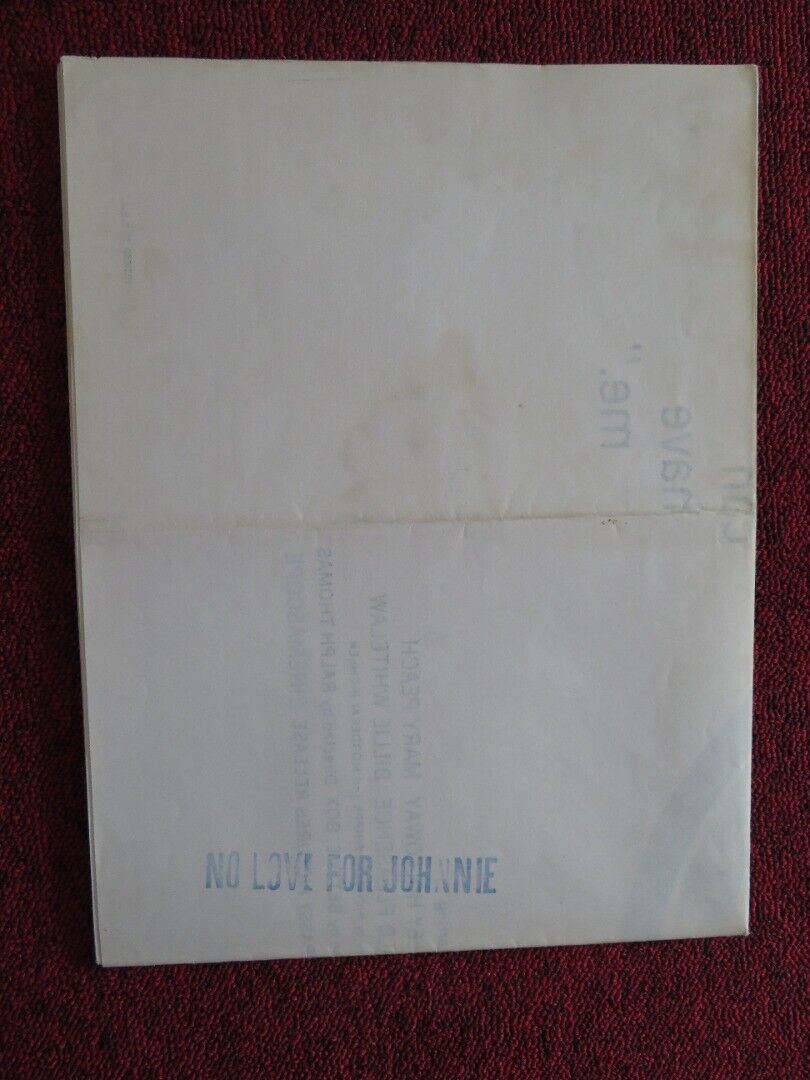 NO LOVE FOR JOHNNIE FOLDED US ONE SHEET POSTER PETER FINCH STANLEY HOLLOWAY '61 Movie posters