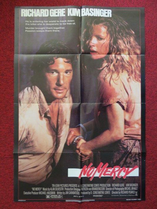 NO MERCY FOLDED US ONE SHEET POSTER RICHARD GERE KIM BASINGER 1986 Movie posters