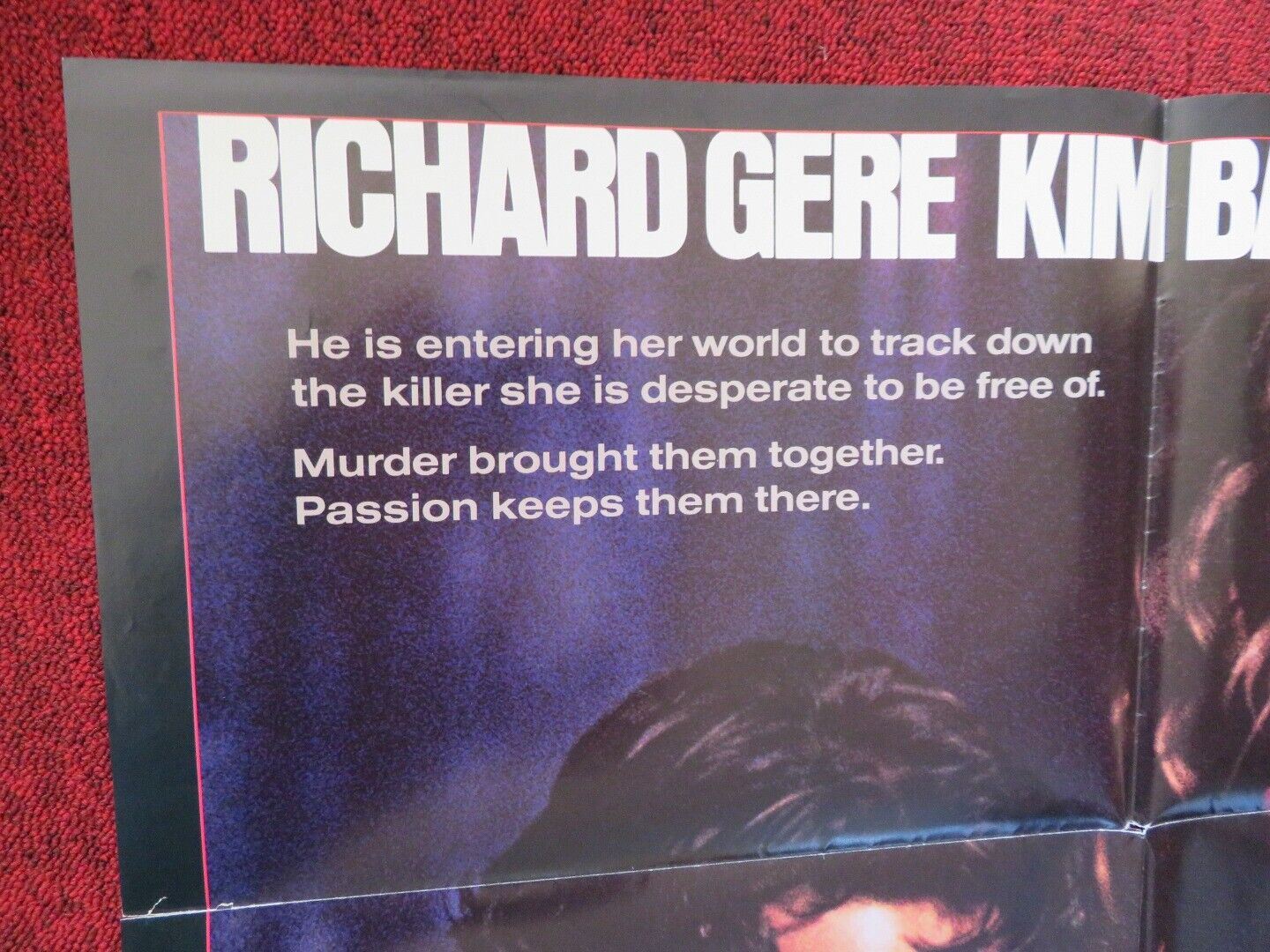 NO MERCY FOLDED US ONE SHEET POSTER RICHARD GERE KIM BASINGER 1986 Movie posters