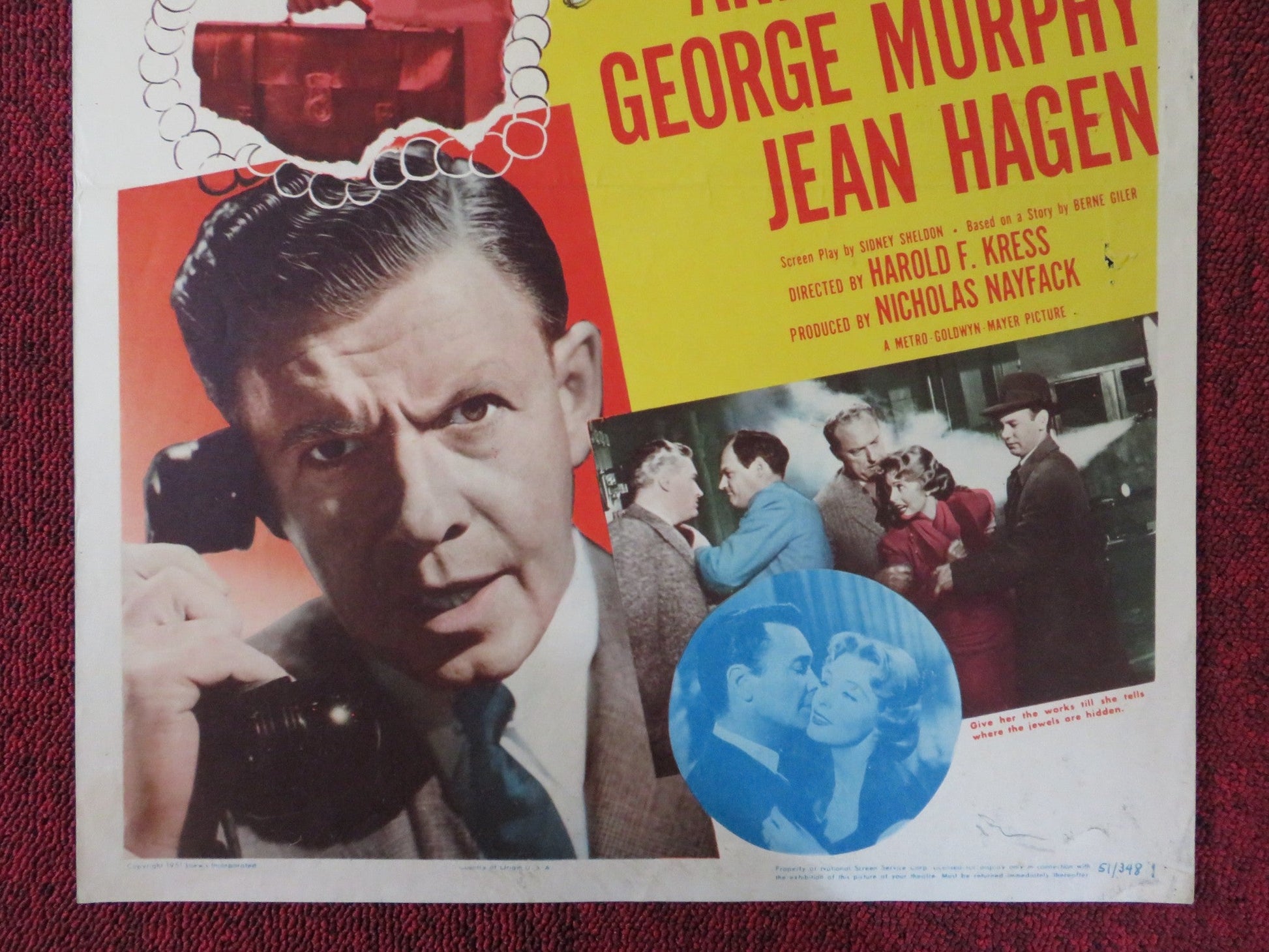 NO QUESTIONS ASKED US INSERT (14"x 36") POSTER BARRY SULLIVAN ARLENE DAHL 1951 Rendezvous Cinema Movie posters