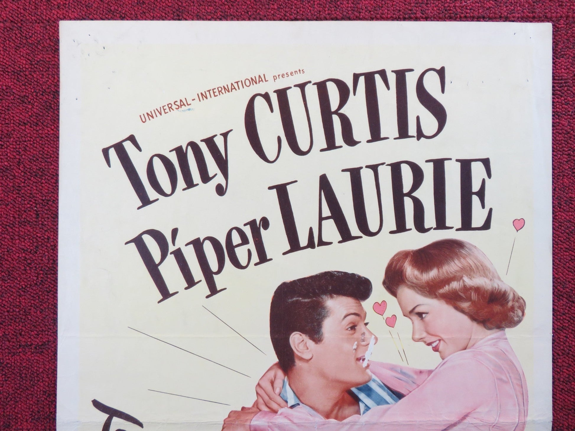 NO ROOM FOR THE GROOM US INSERT (14"x 36") POSTER TONY CURTIS PIPER LAURIE 1952 Rendezvous Cinema Movie posters