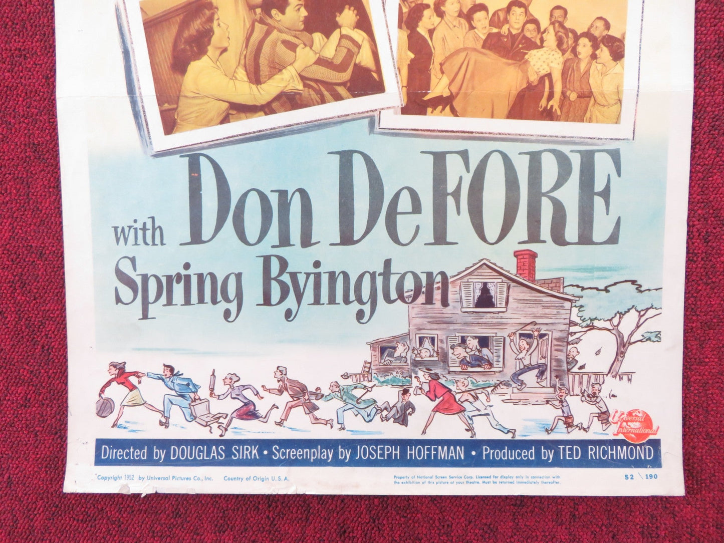 NO ROOM FOR THE GROOM US INSERT (14"x 36") POSTER TONY CURTIS PIPER LAURIE 1952 Rendezvous Cinema Movie posters