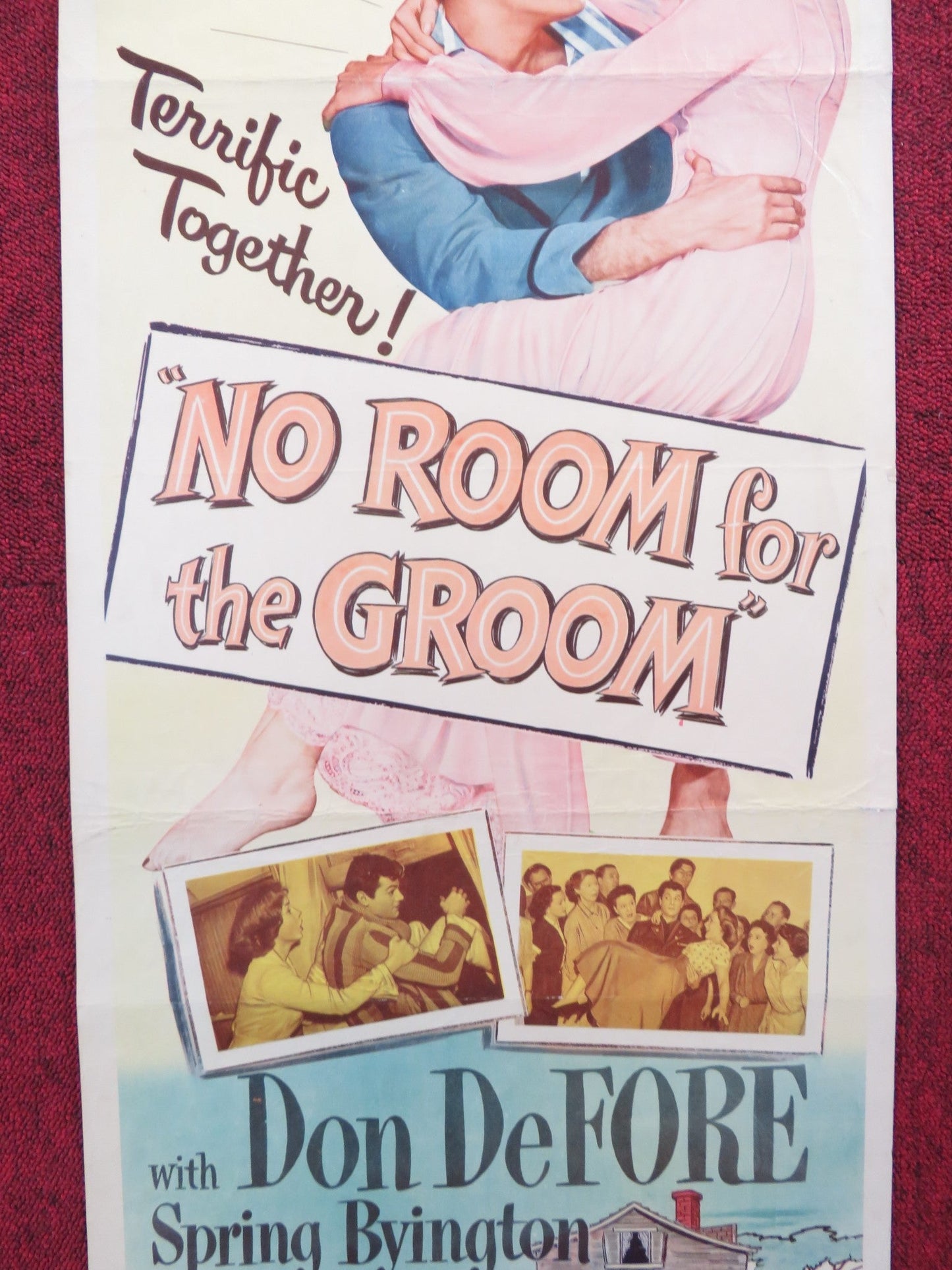 NO ROOM FOR THE GROOM US INSERT (14"x 36") POSTER TONY CURTIS PIPER LAURIE 1952 Rendezvous Cinema Movie posters