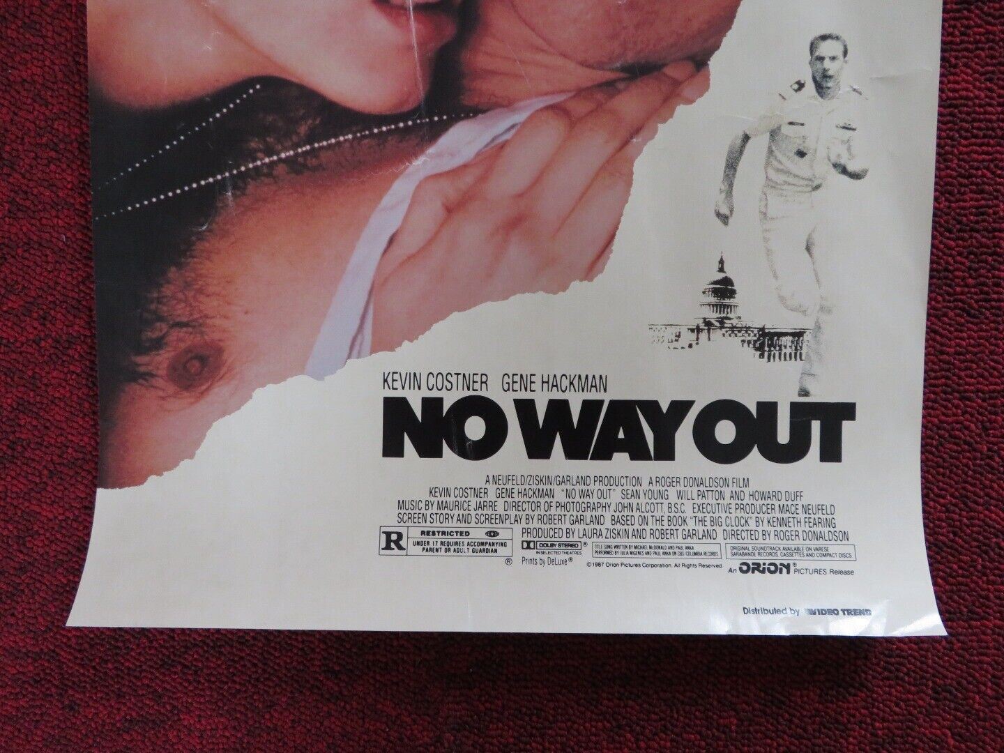NO WAY OUT U.S MINI (11" X 17") POSTER KEVIN COSTNER GENE HACKMAN 1987 - Rendezvous Cinema